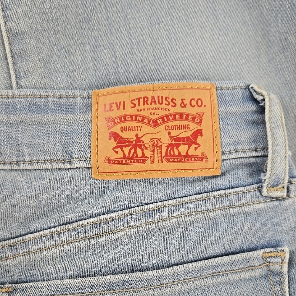 Levis 715 Bootcut Jeans Womens 28 Light Wash Blue Mid Rise Stretch Denim - Picture 10 of 12